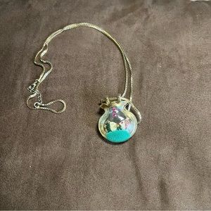 Betsey Johnson kissing fishbowl necklace